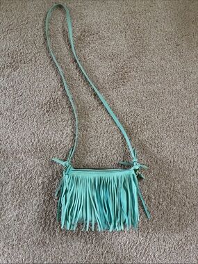 Fringe Crossbody Bag in Mint Green - Women's Shoulder Bag